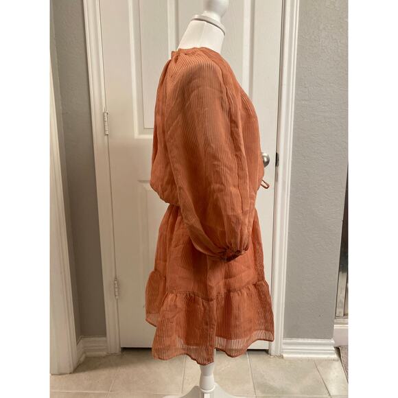 Revolve MINKPINK Women’s Mini Dress Tiered Terracotta Size Small - Picture 6 of 9
